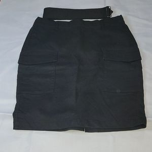 Le Chateau Black Pencil Skirt with Belt